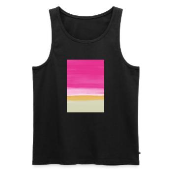 Line study pink yellow - Männer Premium Bio Tank Top - Schwarz - Vorne - AI Model Male 178 light (178cm)