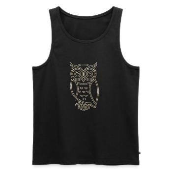 Hibou d’or - Débardeur bio Premium Homme - noir - Devant - Michal (187cm)