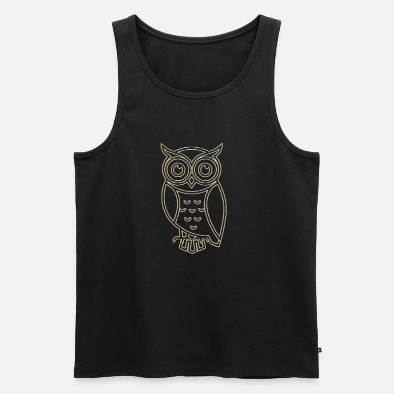Goldene Eule - Männer Premium Bio Tank Top - Schwarz