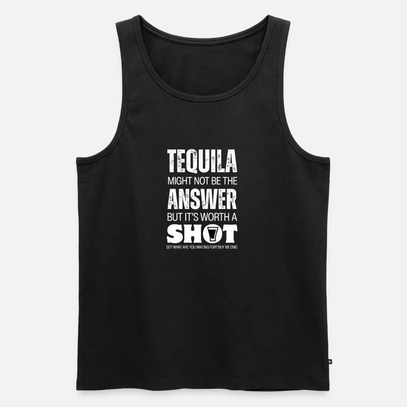 Tequila Shot einen Versuch wert - Männer Premium Bio Tank Top - Schwarz
