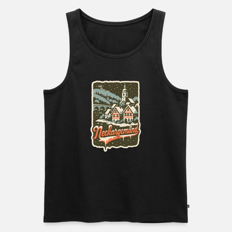 Neckargemünd Winterpanorama - Männer Premium Bio Tank Top - Schwarz