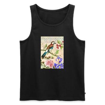 Colorful bird - Men's Premium Organic Tank Top - black - Front - Michal (187cm)