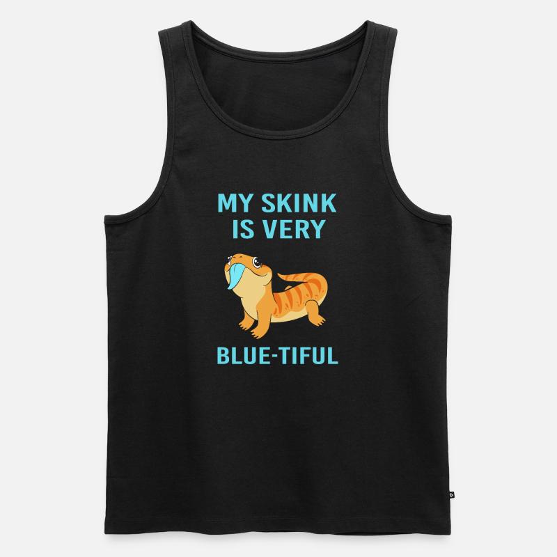 Eidechse Blau Zunge - Männer Premium Bio Tank Top - Schwarz