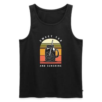 Chai Tea - Men's Premium Organic Tank Top - black - Front - AI Model Male 178 light (178cm)