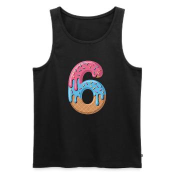 Eiscreme Zahl 6 Geburtstags Motiv Für Kinder - Men's Premium Organic Tank Top - black - Front - Michal (187cm)