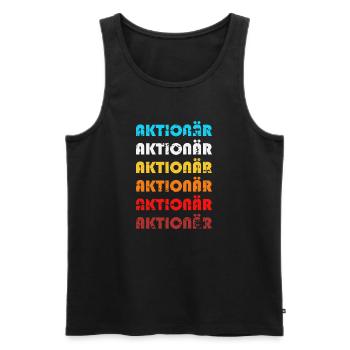 Shareholder Bunt - Men's Premium Organic Tank Top - black - Front - AI Model Male 178 light (178cm)