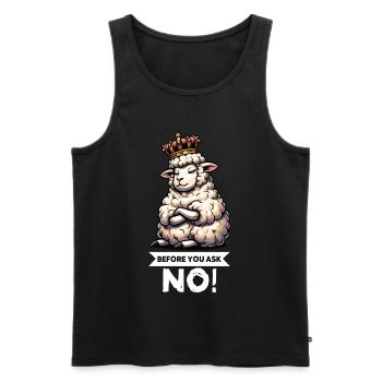 Before You Ask Sheep Sheep Shepherd Sheep Holder - Men's Premium Organic Tank Top - black - Front - AI Model Male 178 light (178cm)