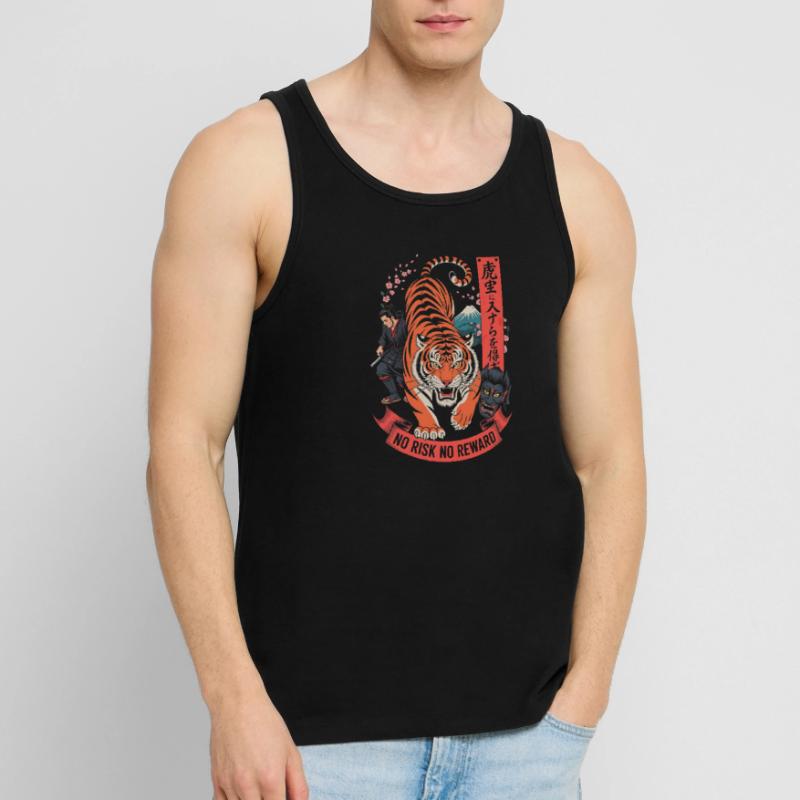 Design du Tiger Samurai Sans Risque Sans Récompense Débardeur bio Premium Homme