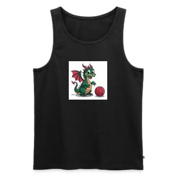 Grüner Drachenball Freund - Männer Premium Bio Tank Top - Schwarz - Vorne - AI Model Male 178 light (178cm)