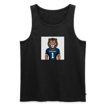 Imprimé du maillot mascotte du Tigre - Débardeur bio Premium Homme - noir - Devant - AI Model Male 178 light (178cm)