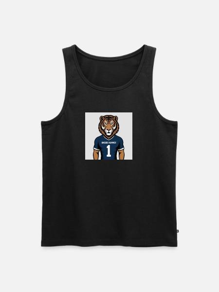 Tiger Mascot Jersey Print - Men's Premium Organic Tank Top - black