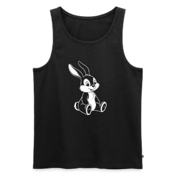 Illustration de Bunny Bunny Drôle de Mignon - Débardeur bio Premium Homme - noir - Devant - AI Model Male 178 light (178cm)