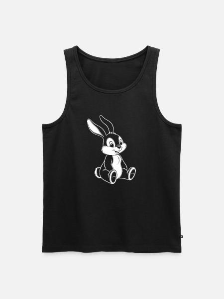 Lustiger Hase Süße Bunny Illustration - Männer Premium Bio Tank Top - Schwarz