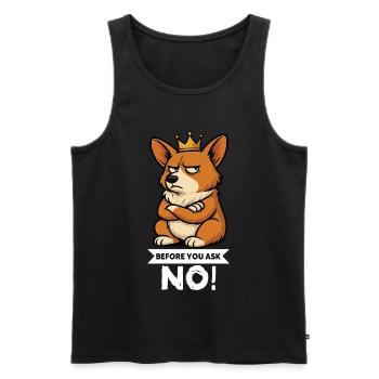 Avant de demander Corgi Corgi Corgi Welsh Corgi Corgi - Débardeur bio Premium Homme - noir - Devant - AI Model Male 178 light (178cm)