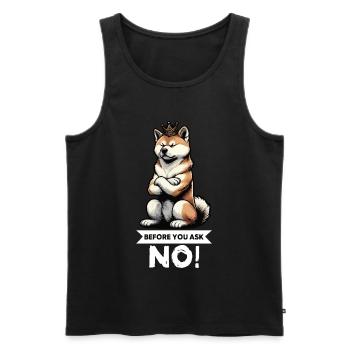 Avant de demander à Akita, propriétaire d’Akita, Akita Amoureux d’Akita - Débardeur bio Premium Homme - noir - Devant - AI Model Male 178 light (178cm)