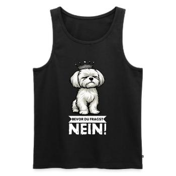 Avant que vous ne demandiez : No Malteser Malteserbesitzer - Débardeur bio Premium Homme - noir - Devant - Michal (187cm)