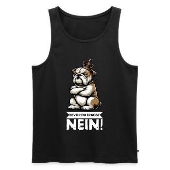 Before you ask No English Bulldog Bully - Men's Premium Organic Tank Top - black - Front - Michal (187cm)