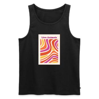 Lebendige Farbwellen - Männer Premium Bio Tank Top - Schwarz - Vorne - AI Model Male 178 light (178cm)