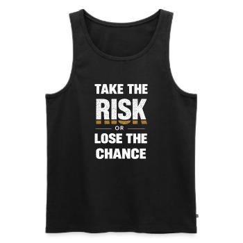 take the risk or lose the chance vintage design  - Männer Premium Bio Tank Top - Schwarz - Vorne - AI Model Male 178 light (178cm)