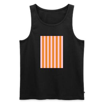 Stripes - orange pink personalizable - Men's Premium Organic Tank Top - black - Front - AI Model Male 178 light (178cm)