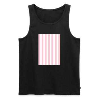 Rayures - rose blanc personnalisable - Débardeur bio Premium Homme - noir - Devant - Michal (187cm)