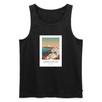 Sunset Santorini Vista - Männer Premium Bio Tank Top - Schwarz - Vorne - AI Model Male 178 light (178cm)