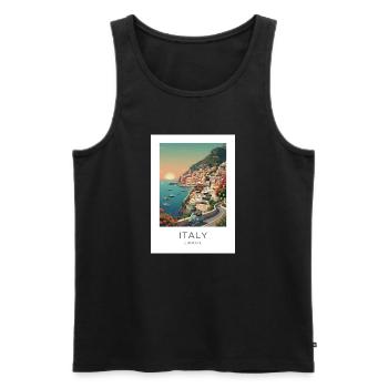 Italia Coastal Magic Motorcycle - Men's Premium Organic Tank Top - black - Front - AI Model Male 178 light (178cm)