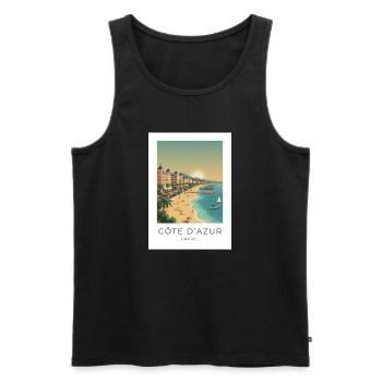 Côte d’Azur Riviera Sommerstrand - Männer Premium Bio Tank Top - Schwarz - Vorne - AI Model Male 178 light (178cm)