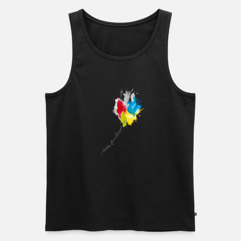 Farbkaskade Kaleidoskop - Männer Premium Bio Tank Top - Schwarz