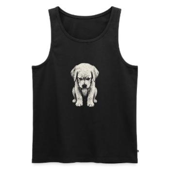 Trauriger Welpe Labrador Hund Süß Niedlich Kunst - Männer Premium Bio Tank Top - Schwarz - Vorne - AI Model Male 178 light (178cm)
