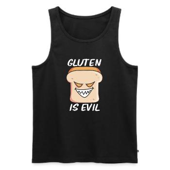 Glutenfrei Gluten - Männer Premium Bio Tank Top - Schwarz - Vorne - AI Model Male 178 light (178cm)