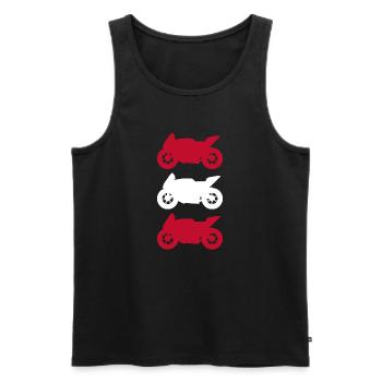 Motorrad Österreich Flagge Motorsport Biker - Männer Premium Bio Tank Top - Schwarz - Vorne - AI Model Male 178 light (178cm)