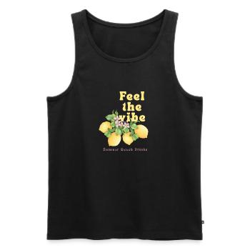 Feel the Vibe: Lemon Beach Drinks - Men's Premium Organic Tank Top - black - Front - AI Model Male 178 light (178cm)