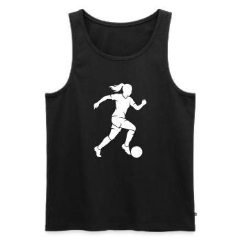 Fussballerin Fussball Silhouette - Männer Premium Bio Tank Top - Schwarz - Vorne - Michal (187cm)