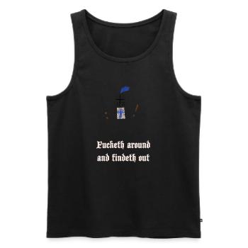 Kreuzritter: Ritter mit Schild und Keule - Männer Premium Bio Tank Top - Schwarz - Vorne - AI Model Male 178 light (178cm)