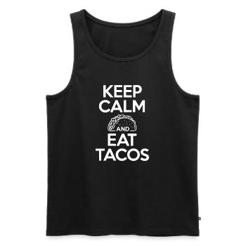 Keep Calm And Eat Tacos - Men's Premium Organic Tank Top - black - Front - AI Model Male 178 light (178cm)