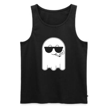 Ghost Sunglasses Smoking Ghost Halloween - Men's Premium Organic Tank Top - black - Front - AI Model Male 178 light (178cm)