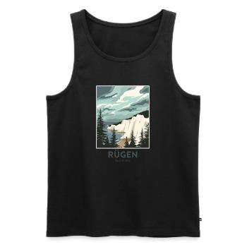 Rügen Baltic Sea | Vintage Travel Poster - Männer Premium Bio Tank Top - Schwarz - Vorne - Michal (187cm)