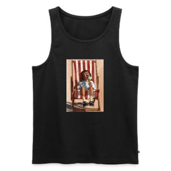 Kind, das Minzeeis isst - Männer Premium Bio Tank Top - Schwarz - Vorne - Michal (187cm)