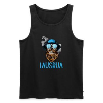 Lausbua Lausbub Lederhosen Trachten - Männer Premium Bio Tank Top - Schwarz - Vorne - Michal (187cm)
