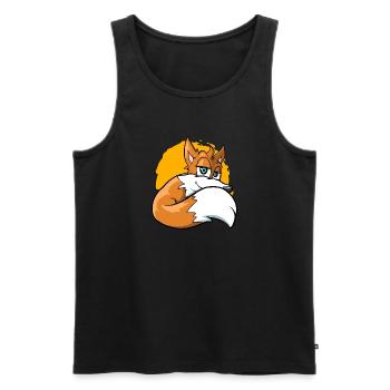 Niedlicher Cartoon Fuchs - Männer Premium Bio Tank Top - Schwarz - Vorne - AI Model Male 178 light (178cm)