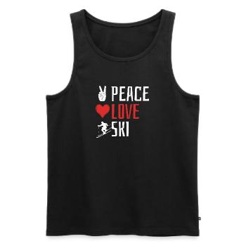 Peace Love Ski, Apres Ski, Wintersport, Skiurlaub - Männer Premium Bio Tank Top - Schwarz - Vorne - AI Model Male 178 light (178cm)