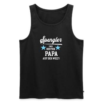 Spengler Bester Papa Vatertag Geburtstag Klempner - Männer Premium Bio Tank Top - Schwarz - Vorne - Michal (187cm)