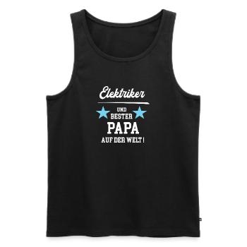 Elektriker Bester Papa Vatertag Geburtstag Chef - Männer Premium Bio Tank Top - Schwarz - Vorne - Michal (187cm)
