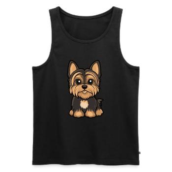 Yorkshire Terrier Hund Niedlich - Männer Premium Bio Tank Top - Schwarz - Vorne - Michal (187cm)