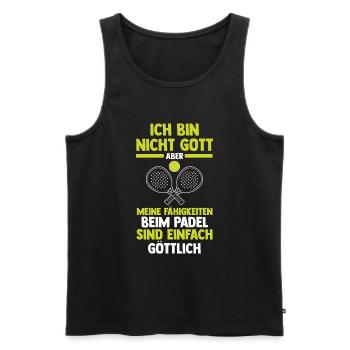 Tennis Padelspieler Padel - Männer Premium Bio Tank Top - Schwarz - Vorne - Michal (187cm)