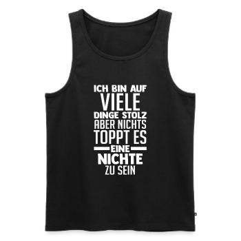 Nichte - Männer Premium Bio Tank Top - Schwarz - Vorne - Michal (187cm)
