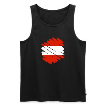 Austria Flag Austria Austrian Flag AT - Men's Premium Organic Tank Top - black - Front - AI Model Male 178 light (178cm)