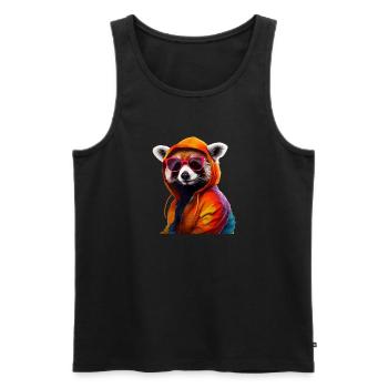 Roter Panda Katzenbär Red Panda Sonnenbrille - Männer Premium Bio Tank Top - Schwarz - Vorne - AI Model Male 178 light (178cm)