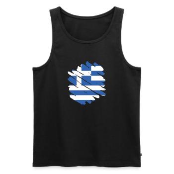 Griechenland Flagge Hellas Athen Griechische Fahne - Männer Premium Bio Tank Top - Schwarz - Vorne - Michal (187cm)